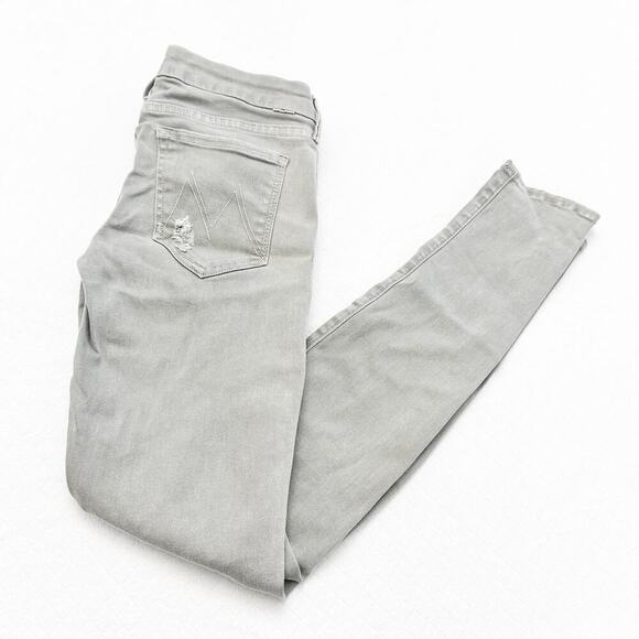 Mother The Lookout Blow Out Denim Jeans Gray/Green Size 26 - Picture 9 of 9